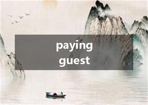 paying guest是什么意思