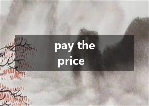 pay the price是什么意思