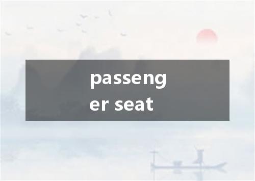 passenger seat是什么意思