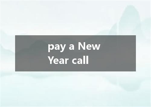 pay a New Year call是什么意思