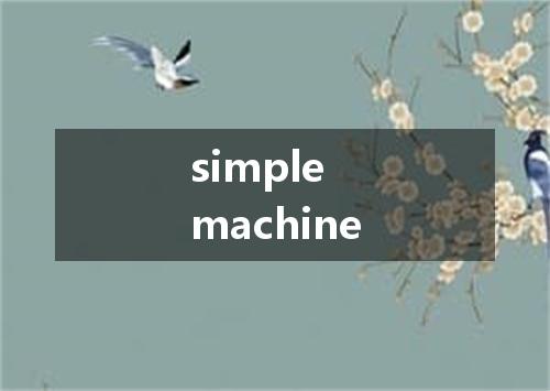 simple machine是什么意思