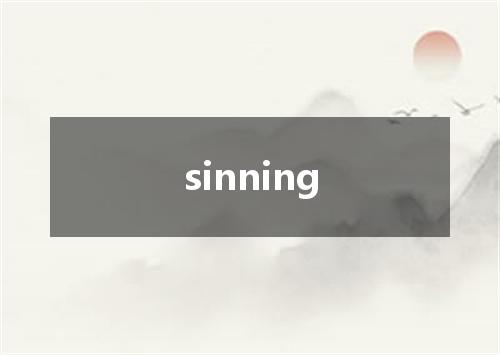 sinning是什么意思