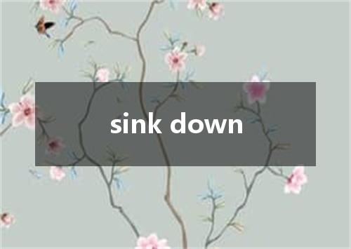 sink down是什么意思