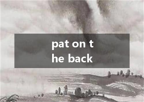 pat on the back是什么意思