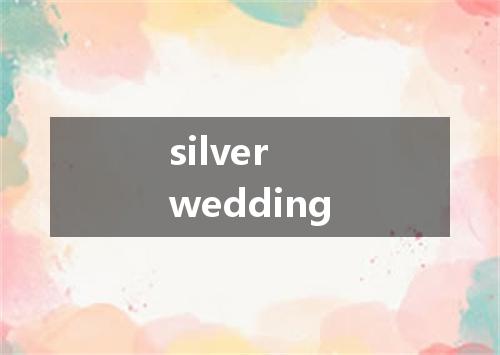 silver wedding是什么意思