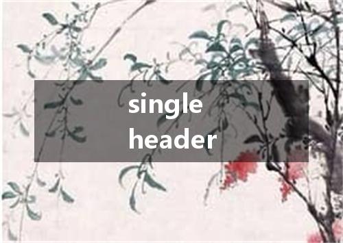 single header是什么意思