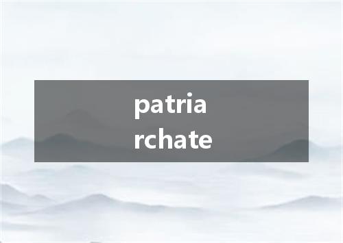 patriarchate是什么意思