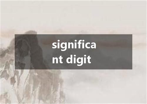 significant digit是什么意思