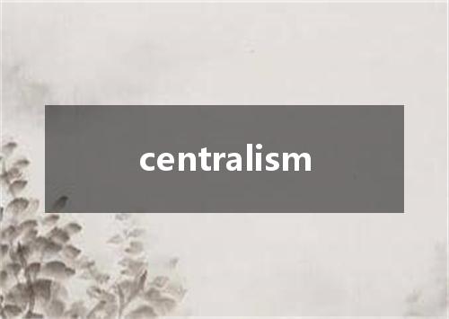 centralism是什么意思