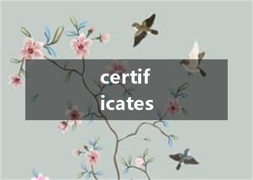 certificates是什么意思