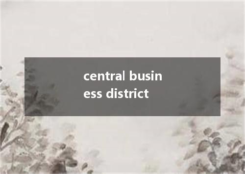 central business district是什么意思