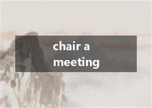 chair a meeting是什么意思
