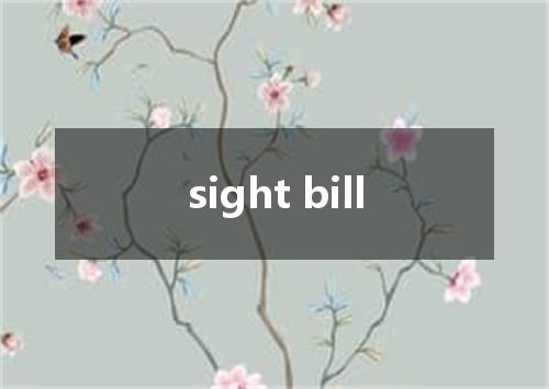 sight bill是什么意思