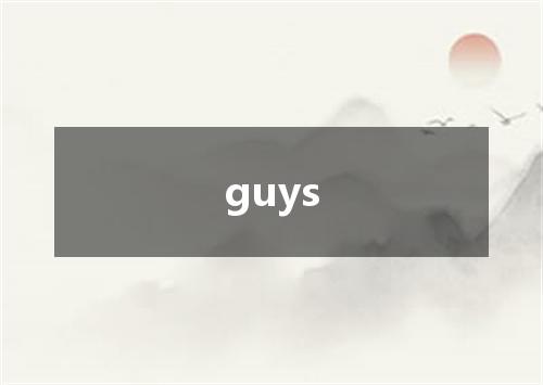guys是什么意思
