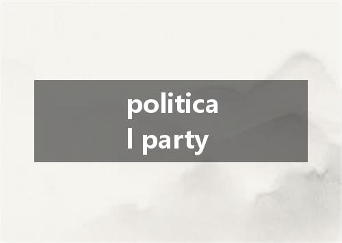 political party是什么意思