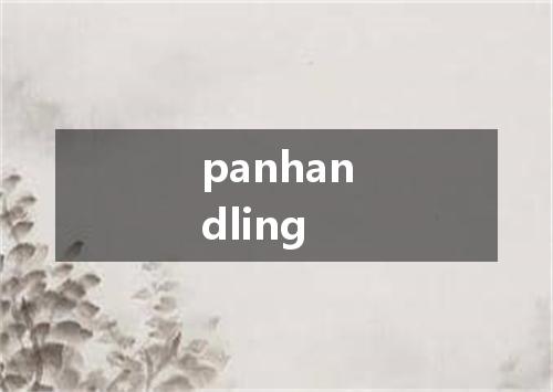 panhandling是什么意思