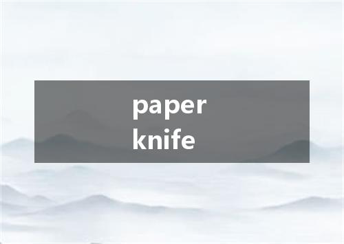 paper knife是什么意思