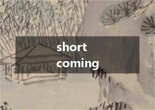 short coming是什么意思