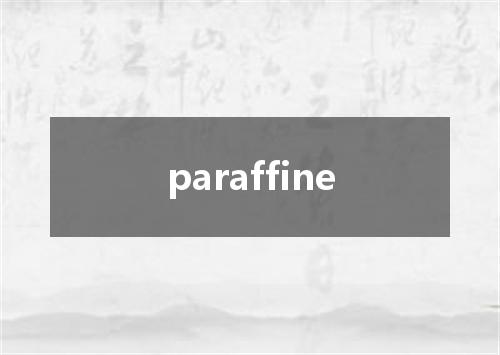 paraffine是什么意思