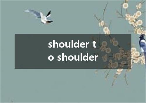 shoulder to shoulder是什么意思