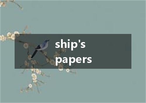 ship's papers是什么意思