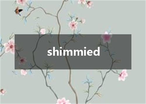 shimmied是什么意思