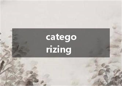 categorizing是什么意思