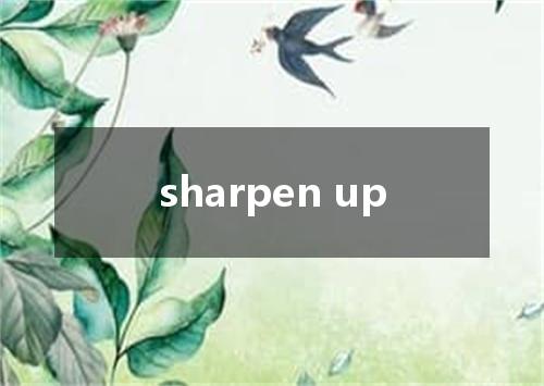 sharpen up是什么意思
