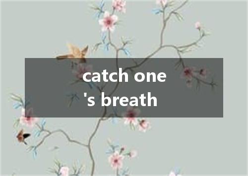 catch one's breath是什么意思