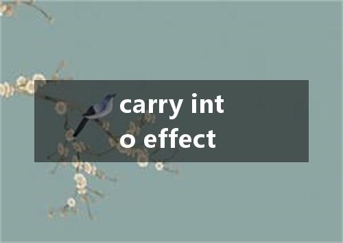 carry into effect是什么意思