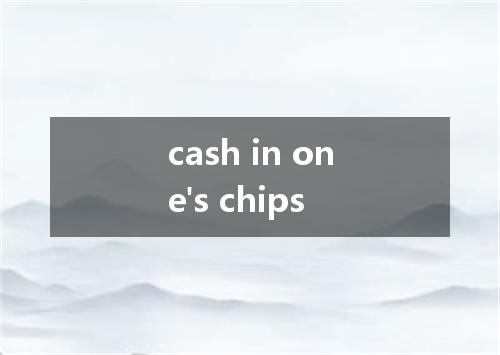 cash in one's chips是什么意思