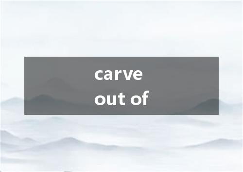 carve out of是什么意思