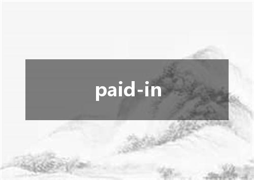 paid-in是什么意思