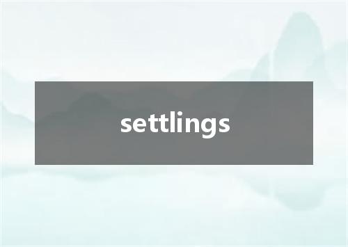 settlings是什么意思
