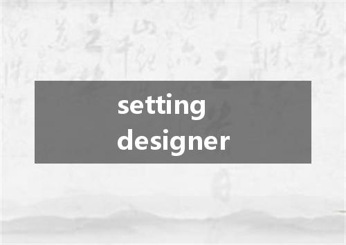 setting designer是什么意思