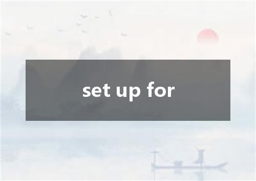 set up for是什么意思