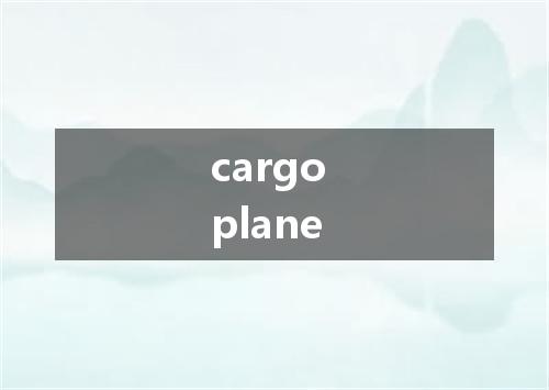 cargo plane是什么意思