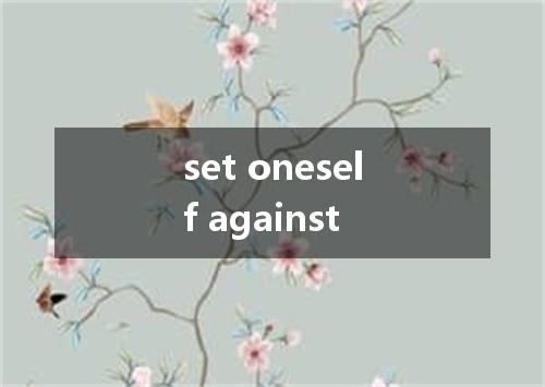 set oneself against是什么意思