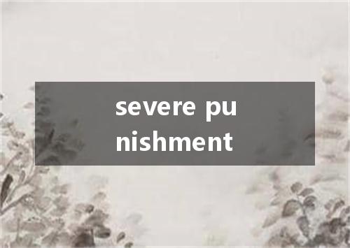 severe punishment是什么意思