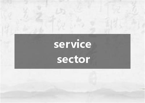 service sector是什么意思