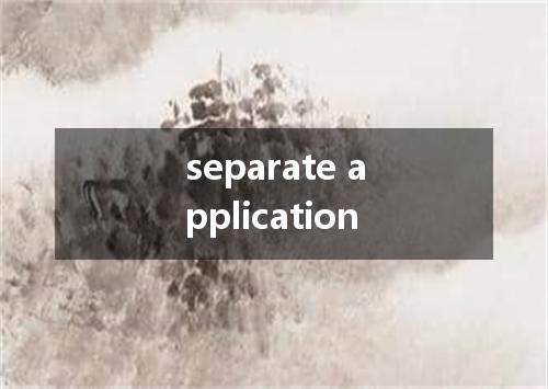 separate application是什么意思