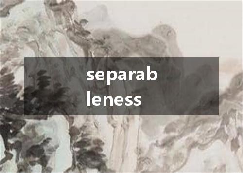 separableness是什么意思