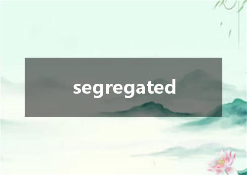 segregated是什么意思