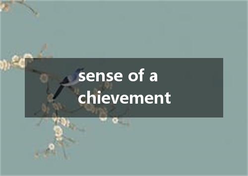 sense of achievement是什么意思