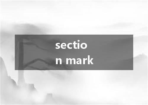 section mark是什么意思