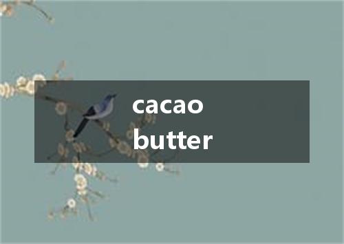 cacao butter是什么意思