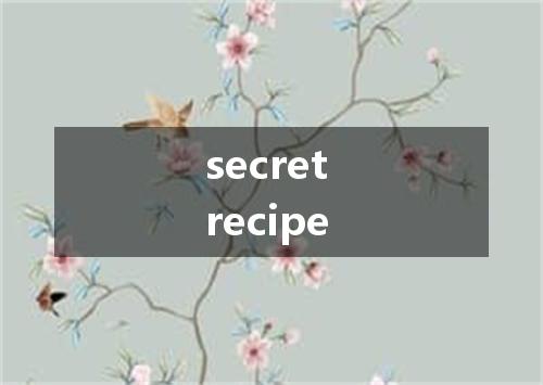 secret recipe是什么意思