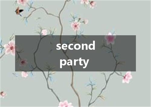 second party是什么意思