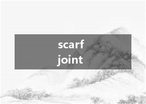 scarf joint是什么意思