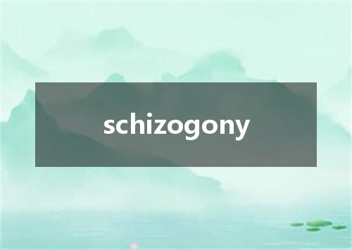 schizogony是什么意思